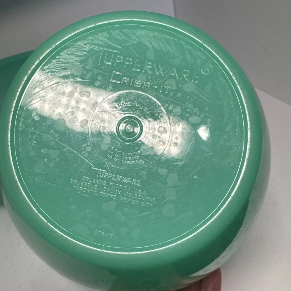 VTG Tupperware Lot 3 Crisp It Bowl‎ 679 Colander 339 Crisper 782 Jadeite Green